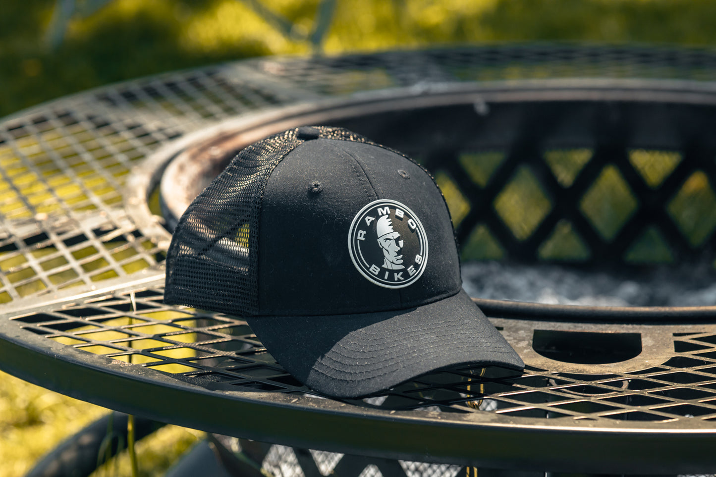 Rambo Hat Black Leather Patch