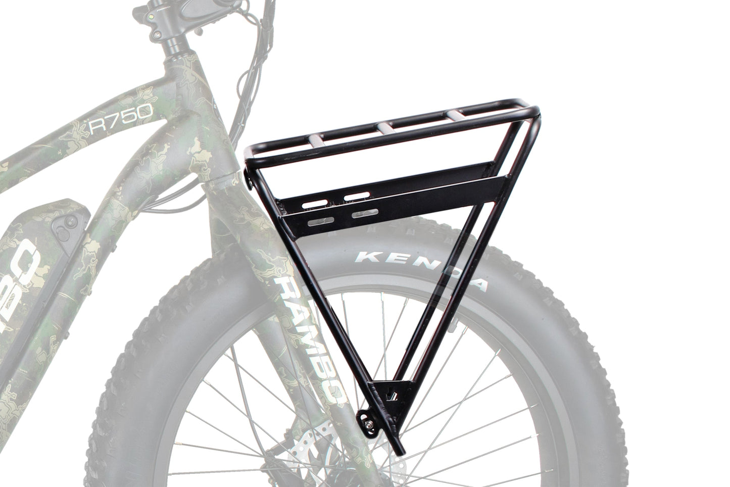 Front Luggage Rack for Savage 1.0 Bike | Rambo Bikes angled view