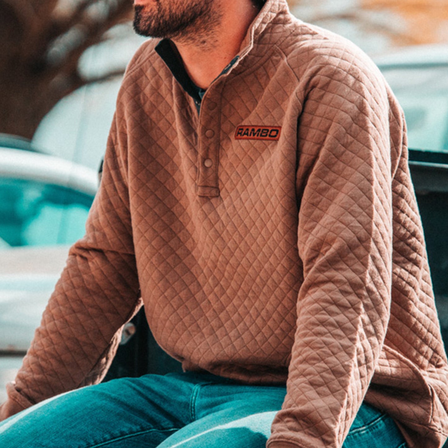 Rambo Quilted Fleece Snap Pullover