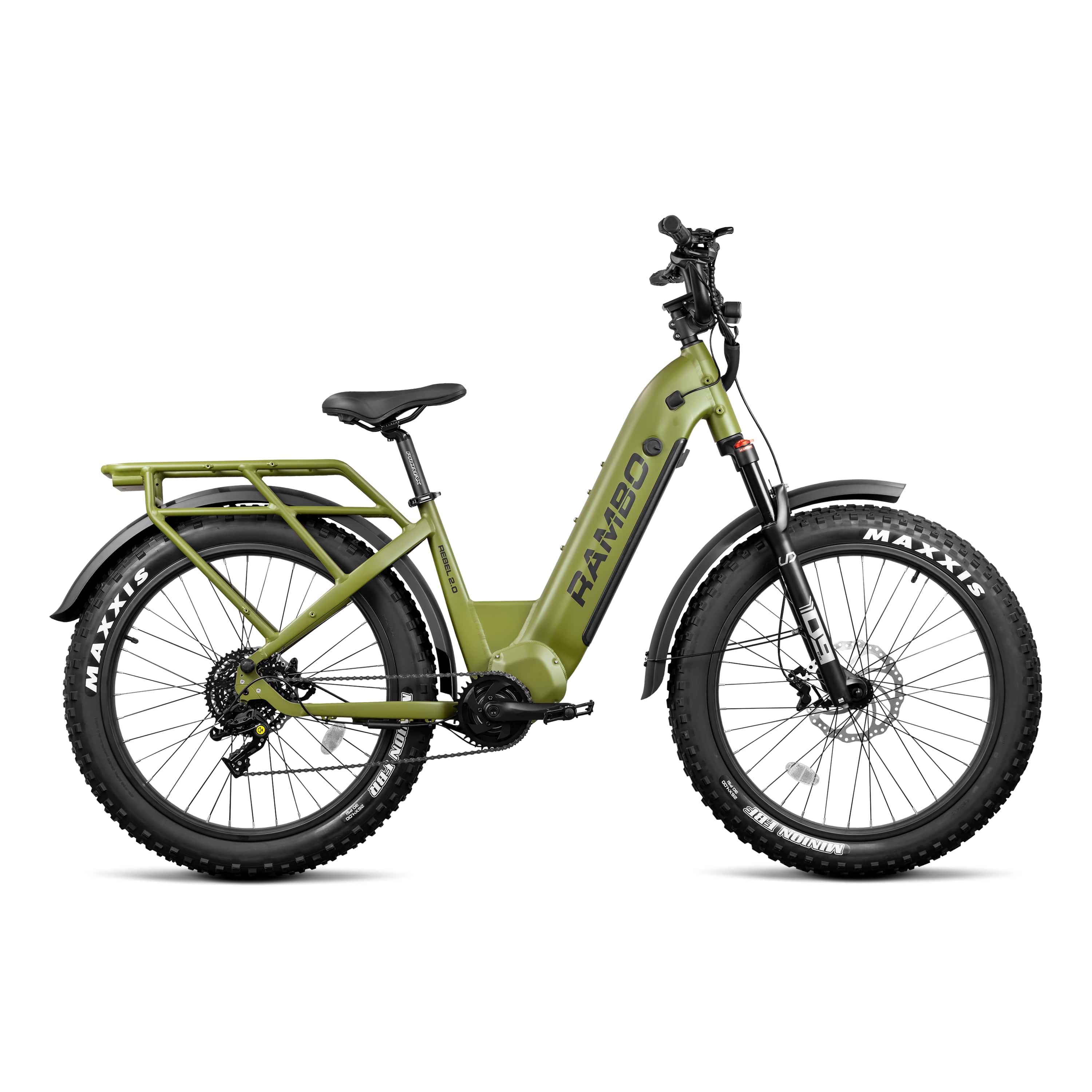 green electric bicycle Buckeye eBike Durable Frame Electric Bike Green Bike 500W
