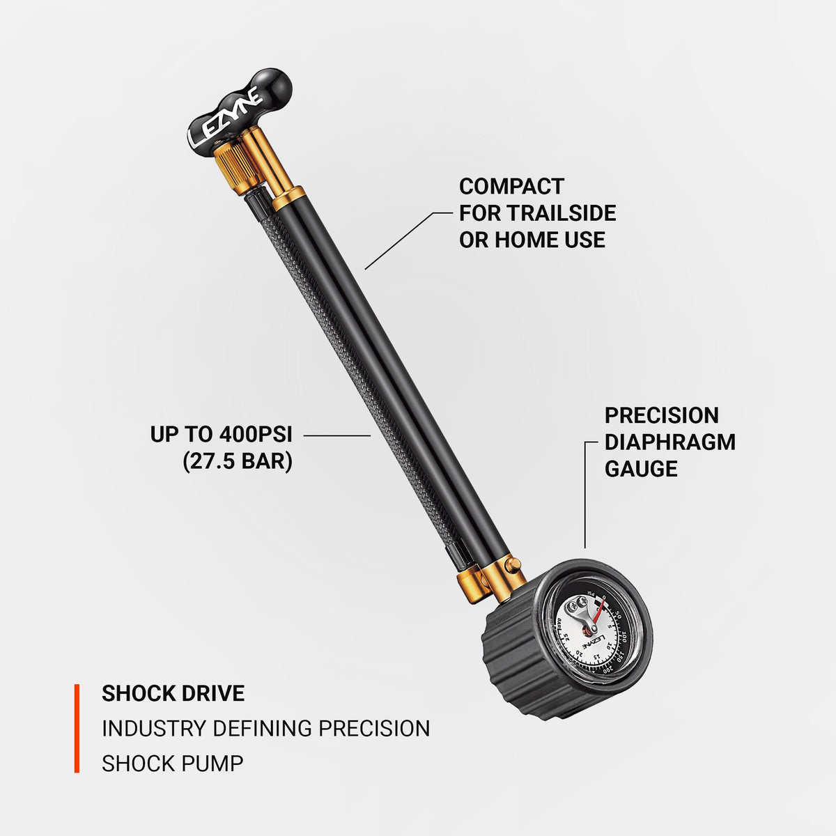 LEZYNE Shock Drive up to 400 PSI