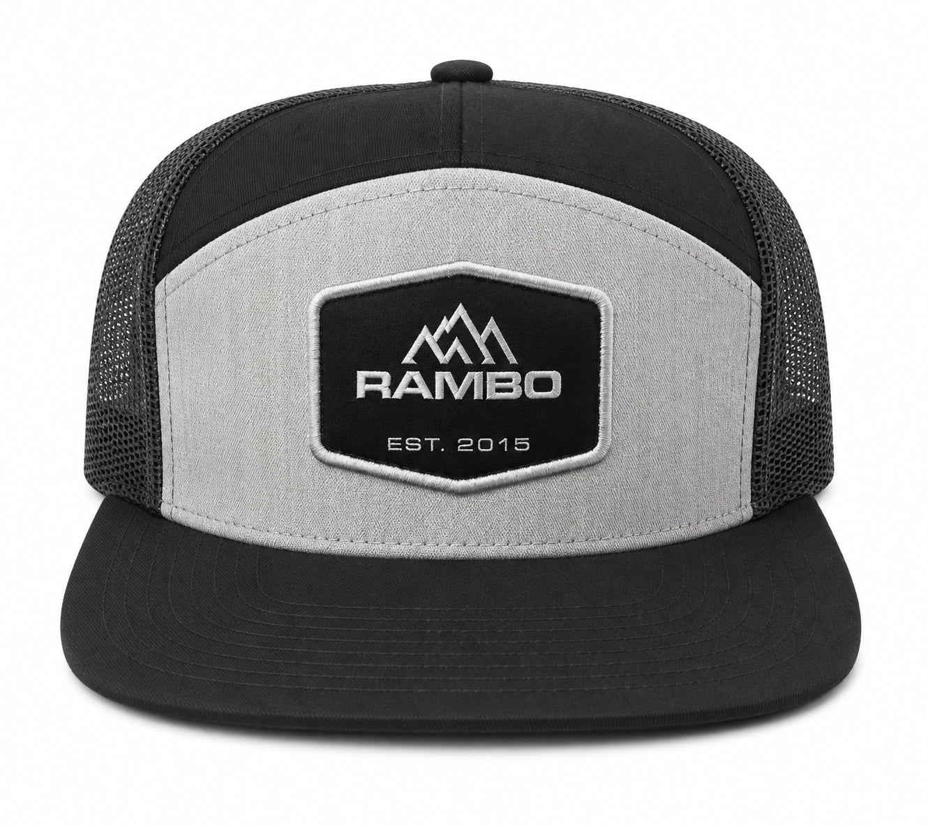 Rambo EST. 2015 Trucker Hat | Rambo Bikes front view