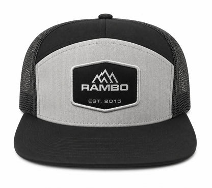 Rambo EST. 2015 Trucker Hat | Rambo Bikes front view