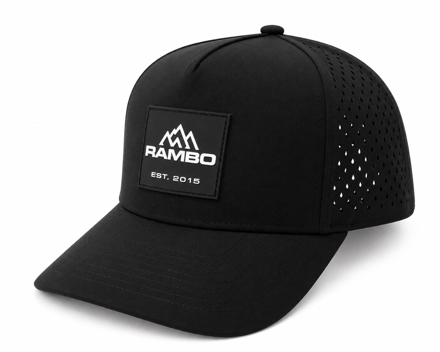 Rambo Waterproof Rubber Patch Hat | Rambo Bikes side view