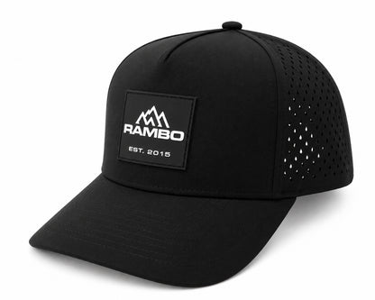 Rambo Waterproof Rubber Patch Hat | Rambo Bikes side view